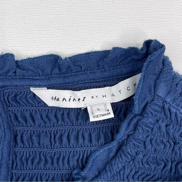 The Nines by Hatch Dress Blue Sleeveless Smocking Maternity Stretchy Comfy Baby - Picture 10 of 12